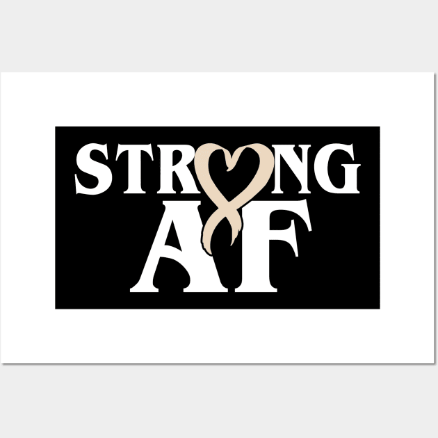 Strong AF Pearl Ribbon Lung Cancer Wall Art by busines_night